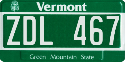 VT license plate ZDL467