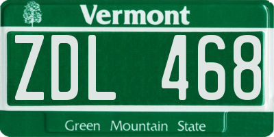 VT license plate ZDL468