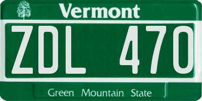 VT license plate ZDL470