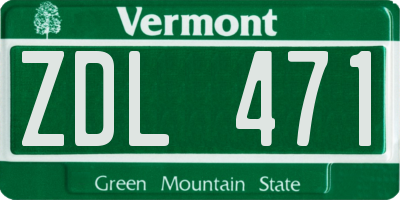 VT license plate ZDL471