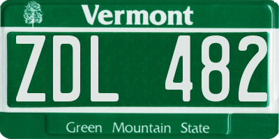 VT license plate ZDL482