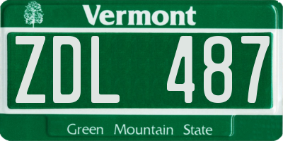 VT license plate ZDL487