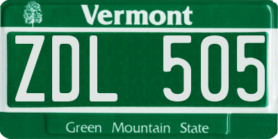 VT license plate ZDL505