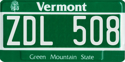 VT license plate ZDL508