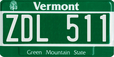 VT license plate ZDL511