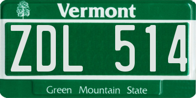 VT license plate ZDL514