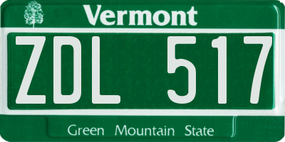 VT license plate ZDL517