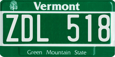 VT license plate ZDL518
