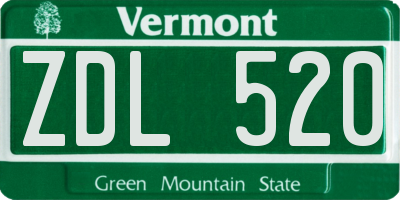 VT license plate ZDL520