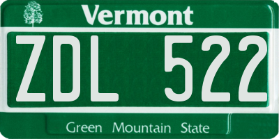 VT license plate ZDL522