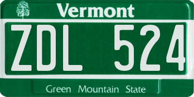 VT license plate ZDL524