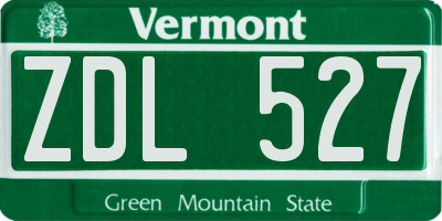 VT license plate ZDL527