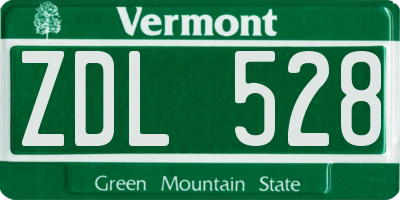 VT license plate ZDL528