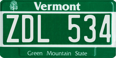 VT license plate ZDL534