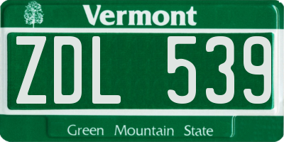 VT license plate ZDL539