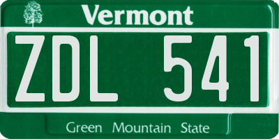 VT license plate ZDL541