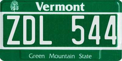 VT license plate ZDL544