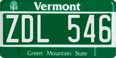 VT license plate ZDL546