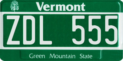 VT license plate ZDL555