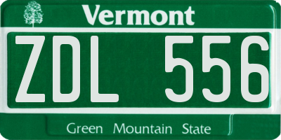 VT license plate ZDL556