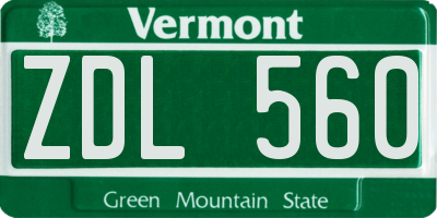 VT license plate ZDL560