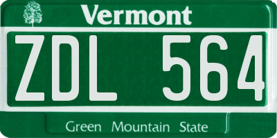 VT license plate ZDL564