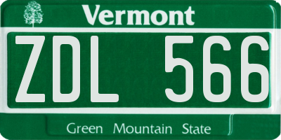 VT license plate ZDL566