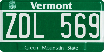 VT license plate ZDL569