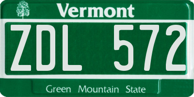 VT license plate ZDL572
