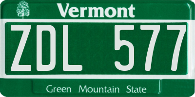 VT license plate ZDL577