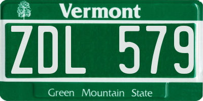 VT license plate ZDL579