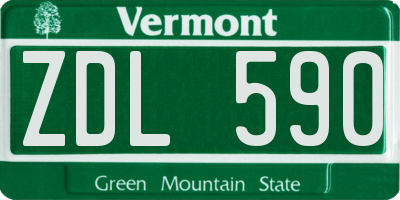 VT license plate ZDL590
