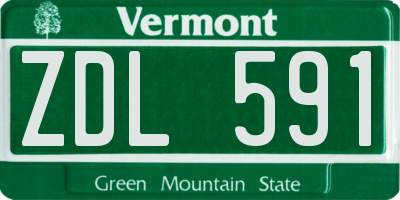 VT license plate ZDL591