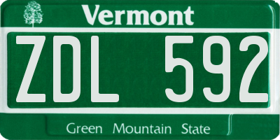 VT license plate ZDL592