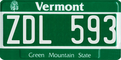 VT license plate ZDL593