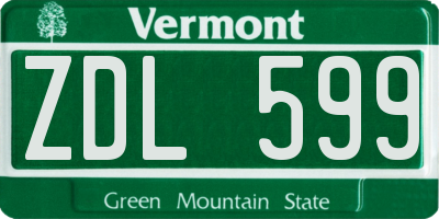 VT license plate ZDL599