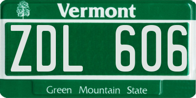 VT license plate ZDL606