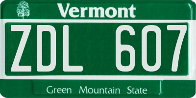 VT license plate ZDL607