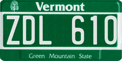 VT license plate ZDL610