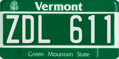 VT license plate ZDL611
