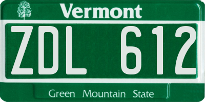 VT license plate ZDL612