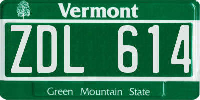 VT license plate ZDL614