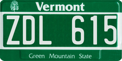 VT license plate ZDL615