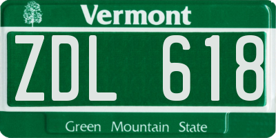 VT license plate ZDL618