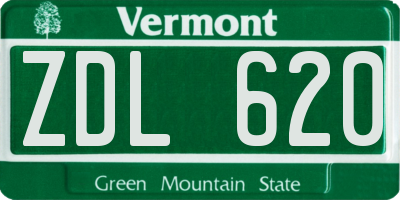 VT license plate ZDL620