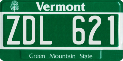 VT license plate ZDL621
