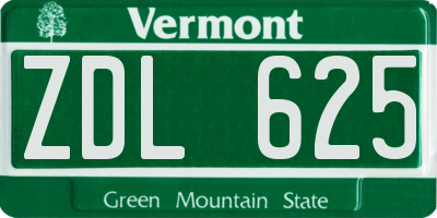 VT license plate ZDL625
