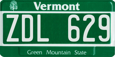 VT license plate ZDL629