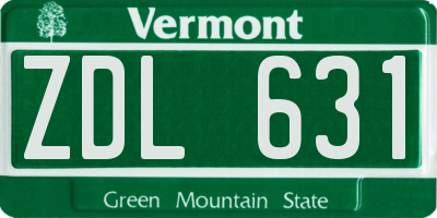 VT license plate ZDL631