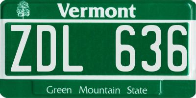VT license plate ZDL636